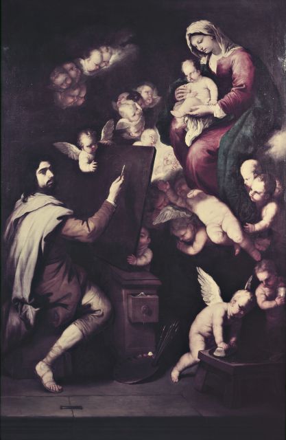 Anonimo — Giordano Luca - sec. XVII - San Luca ritrae la Madonna — insieme